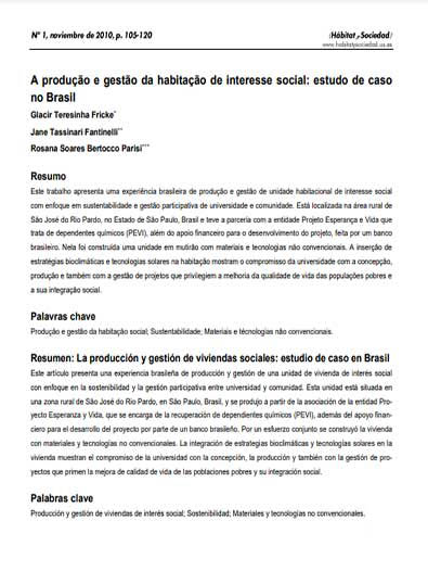 A produção e gestão da habitação de interesse social: estudo de caso no Brasil (1.18mb)