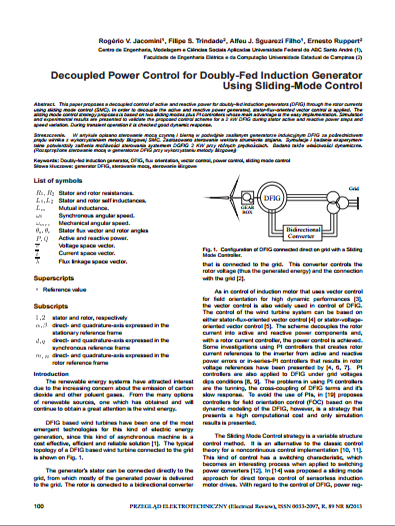 Decoupled Power Control for Doubly-Fed Induction Generator Using Sliding-Mode Control (827kb)