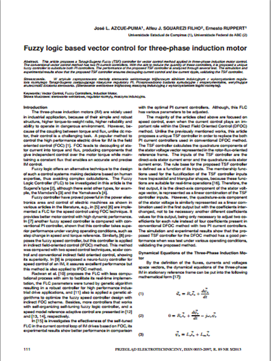 Fuzzy logic based vector control for three-phase induction motor (320kb)