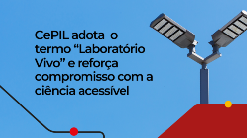 Banner com o posicionamento do cepil em adotar termo "laboratório vivo" em portugues